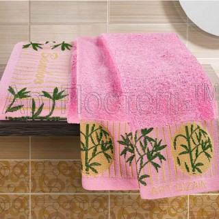 Комплект полотенец (бамбук) Розовый